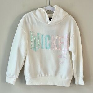 Wicked | NWT Creamy White Movie Hoodie with Pastel Accents Pink Green